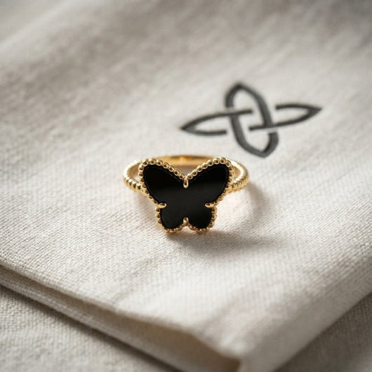 Midnight Butterfly stainless steel Ring