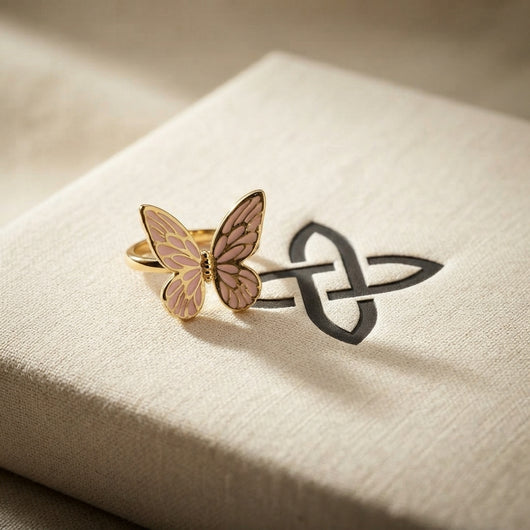 Blush Wings stainless steel Ring