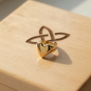 Golden Heart Stainless Steel Ring
