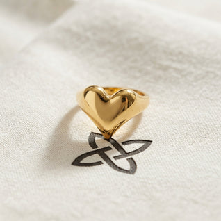 Golden Heart Stainless Steel Ring