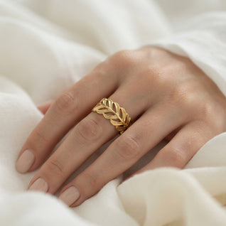 Luxe Leaf Stainless Steel Ring