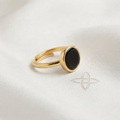 Black Aura Stainless Steel Ring