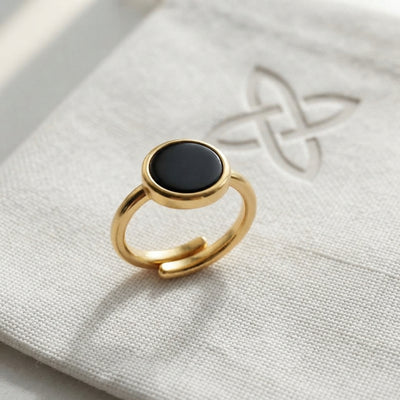 Black Aura Stainless Steel Ring