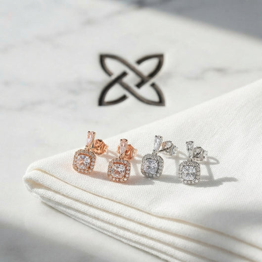 Aurelle Crystal Stainless Steel Earrings