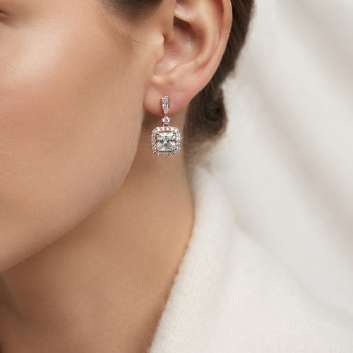 Aurelle Crystal Stainless Steel Earrings