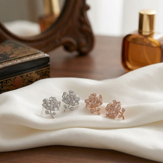 Floral stud earrings