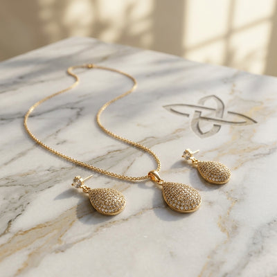 Golden Teardrop Stainless Steel  Set