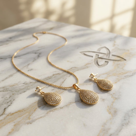 Golden Teardrop Stainless Steel  Set