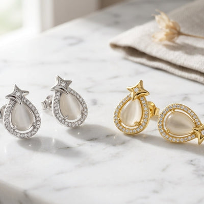 Celestial Teardrop Studs