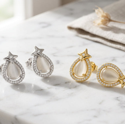 Celestial Teardrop Studs